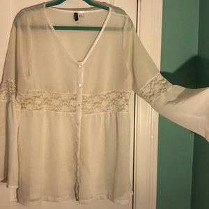 H&M Sheer Peasant Top